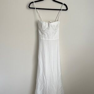 Saints & Secrets White Backless Dress with Corset Top